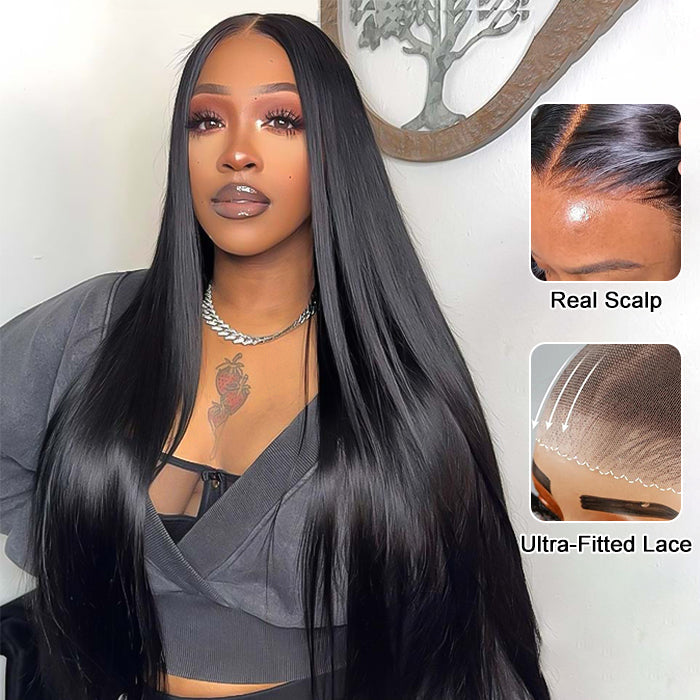 13x4 Pre-Cut Lace Front Straight Wig Real Ear To Ear Pre-Cut & Pre-Pluck & Pre-Bleached Pre-All Wig