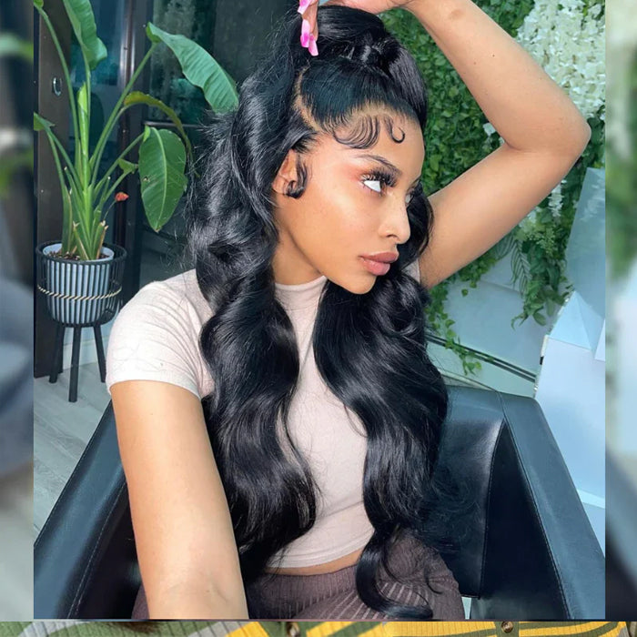 +$9.9 Get A Wig | Drawstring Cap Glueless 13x4 Frontal Lace Human Hair Wig Straight Pre-Cut Lace 220% Density