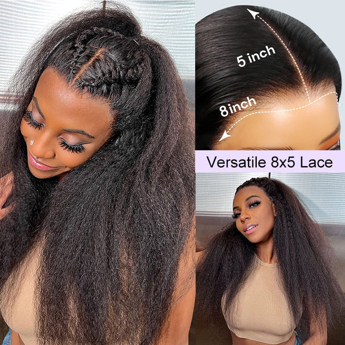 Glueless Wigs Human Hair Kinky Straight Pre Cut 4x4 5x5 8x5 HD Lace Closure Wigs for Beginners