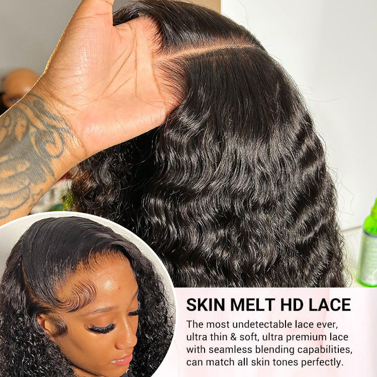 220% Density 4x4/5x5 Lace Closure Bob Wigs Pre Plucked Water Wave Wigs For Black Women