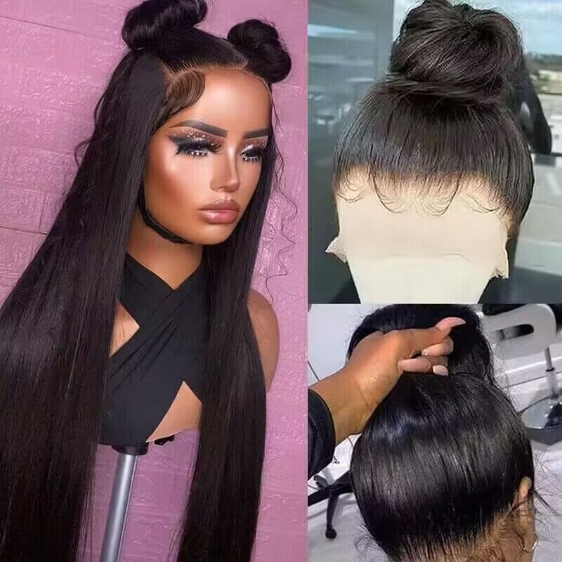 20”=$159 Glueless Invisi-String 360 Lace Frontal Wigs Pre-cut & Pre-bleached Human Hair Wig Lace Parting Anywhere
