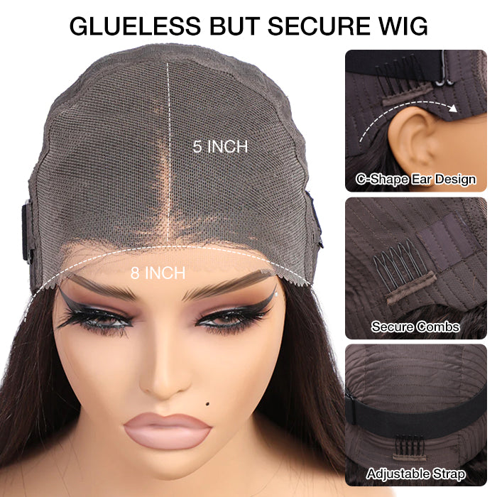 Glueless Kinky Edges Hairline Short Bob Wig Silky Straight 8×5 Pre-bleached Knots Natural Scalp 220% Density