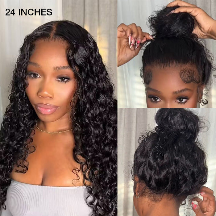 20”=$159 Glueless Invisi-String 360 Lace Frontal Wigs Pre-cut & Pre-bleached Human Hair Wig Lace Parting Anywhere
