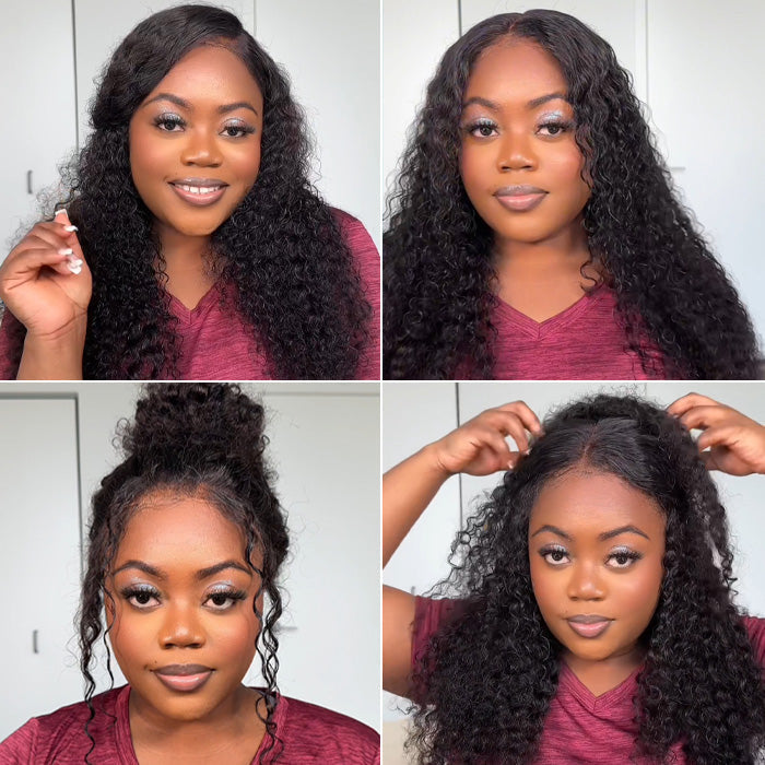 20”=$159 Glueless Invisi-String 360 Lace Frontal Wigs Pre-cut & Pre-bleached Human Hair Wig Lace Parting Anywhere