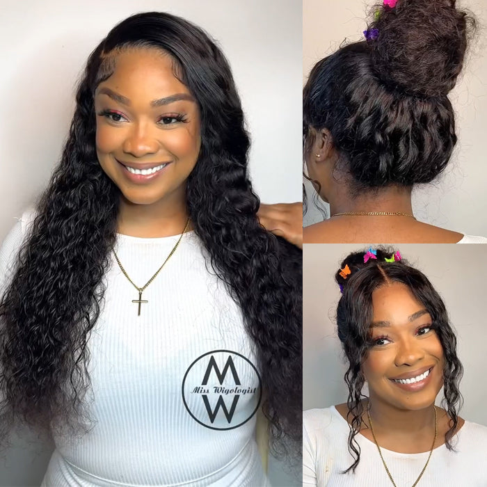 20”=$159 Glueless Invisi-String 360 Lace Frontal Wigs Pre-cut & Pre-bleached Human Hair Wig Lace Parting Anywhere