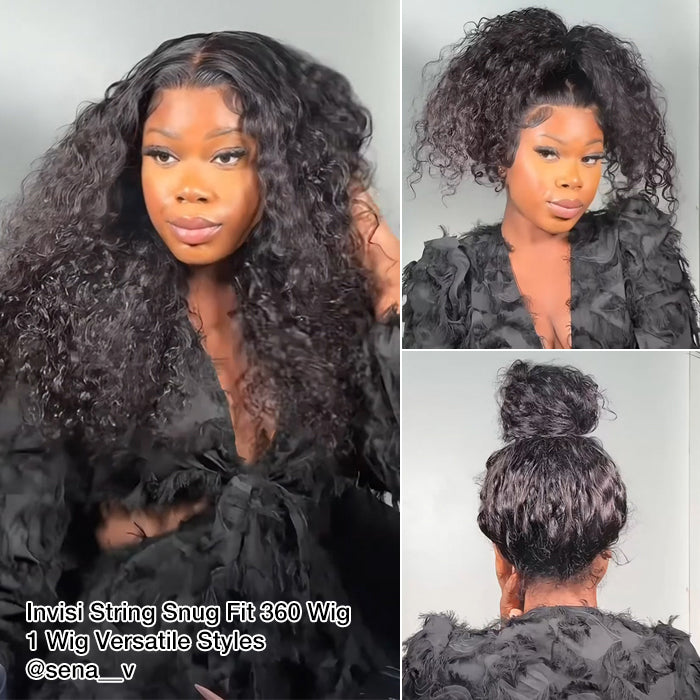 20”=$159 Glueless Invisi-String 360 Lace Frontal Wigs Pre-cut & Pre-bleached Human Hair Wig Lace Parting Anywhere