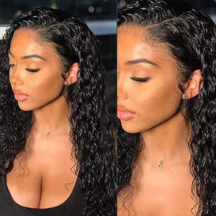 Glueless Wig Human Hair Water Wave Wigs Pre Cut 8x5 HD Lace Closure Wigs for Beginners Pre Plucked Pre Bleached