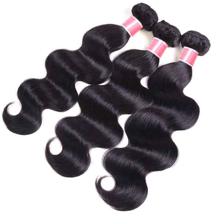 Malaysian Body Wave Virgin Hair Weave 3 Bundles With 13x4 Lace Frontal Ear To Ear
