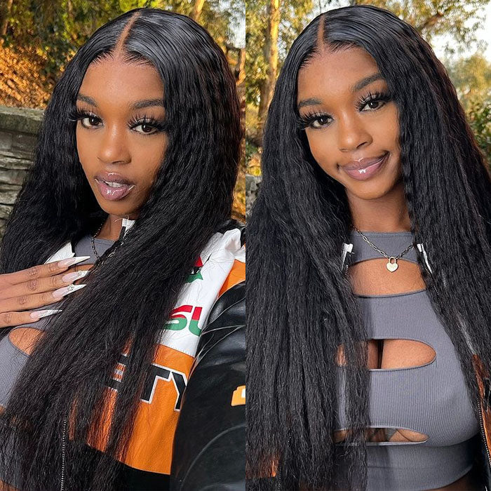 Glueless Wigs Human Hair Kinky Straight Pre Cut 4x4 5x5 8x5 HD Lace Closure Wigs for Beginners