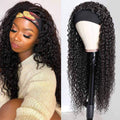 150% Density Full Texture Headband Human Hair Wigs Full Machine Made Full Looking Lace Wig