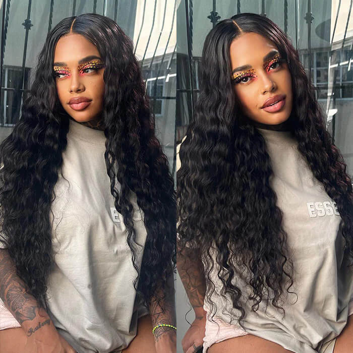 Glueless Wig Human Hair Water Wave Wigs Pre Cut 8x5 HD Lace Closure Wigs for Beginners Pre Plucked Pre Bleached