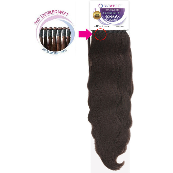 New Born Free 360 Weft 100% Human Hair Brazilian Knot Weft Weave - YAKI BODY 18"