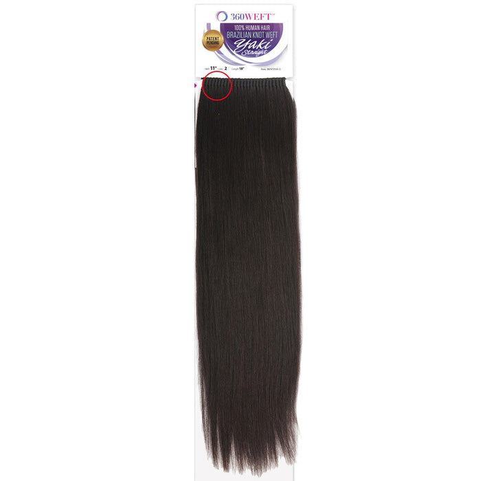 New Born Free 360 Weft 100% Human Hair Brazilian Knot Weft Weave - YAKI STRAIGHT 18"