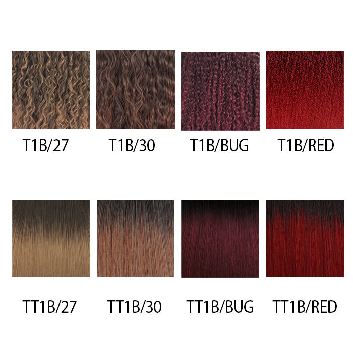 Bobbi Boss Miss Origin Designer Mix 12A Weave Bundle - BEACH CURL 3 PCS 18/20/22" + 5" LACE CLOSURE