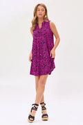 Dear Scarlett | Pretty in Pink Paisley Sleeveless Mini Dress with Pockets
