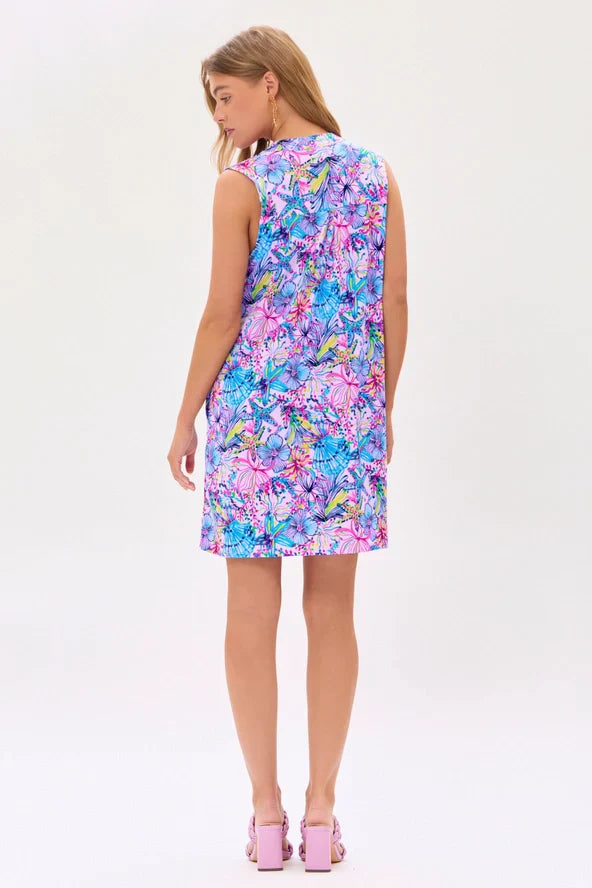 Dear Scarlett | Sweet Hibiscus Sleeveless Mini Dress with Pockets