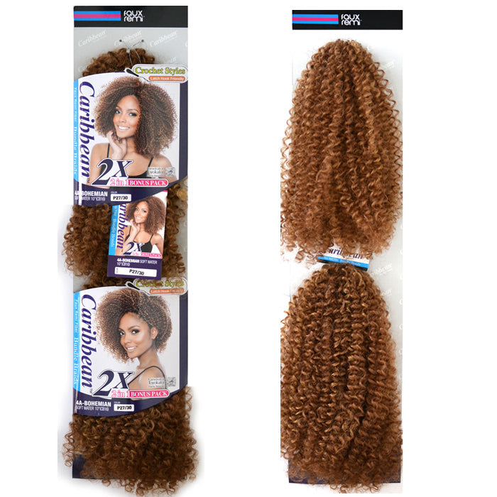 Mane Concept Isis Afri Naptural Caribbean Faux Remi Bundle Crochet Braid - 4A BOHEMIAN SOFT WATER 10" 2X