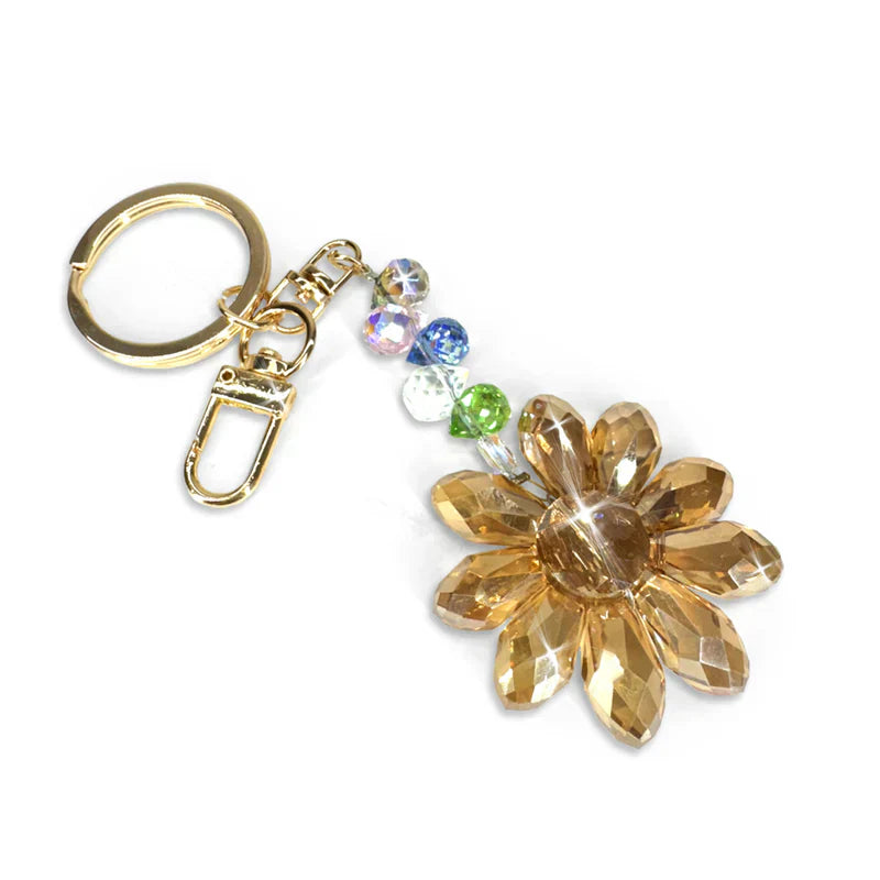 FLOWER POWER COLLECTION CRYSTAL DAISY KEYCHAIN / CHARM | AMBER by Jacqueline Kent