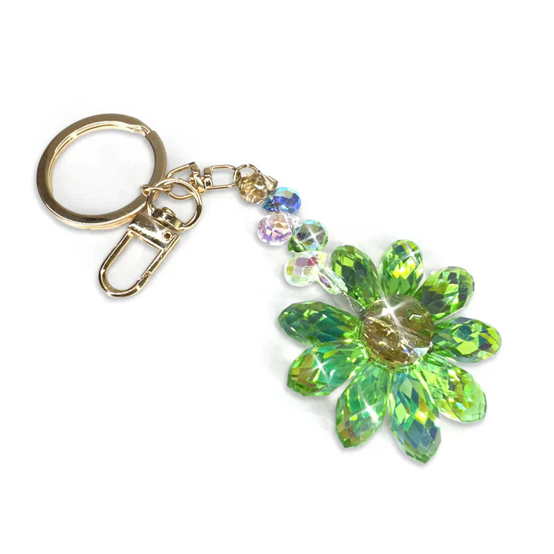 FLOWER POWER COLLECTION CRYSTAL DAISY KEYCHAIN / CHARM | GREEN by Jacqueline Kent