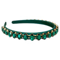 Thin Rhinestone Headband in Green | Headbands of Hope