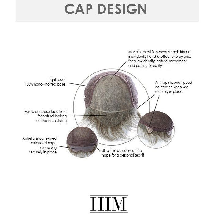 HIM Men's Collection Hand-Tied Lace Front Wig - CLASSIC
