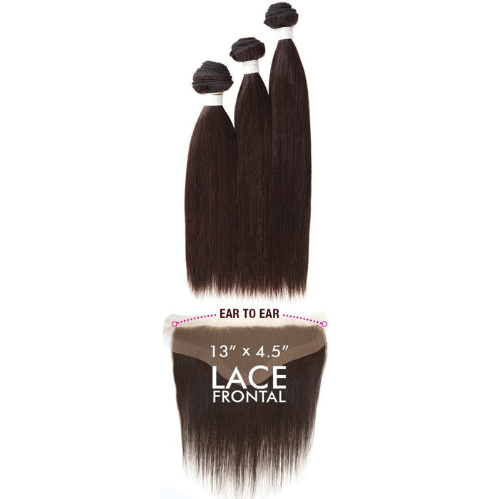 Sensationnel Bare & Natural 100% Virgin Remi Human Hair Weave + 13x4.5 Lace Front Closure Bundle - STRAIGHT 10-22"