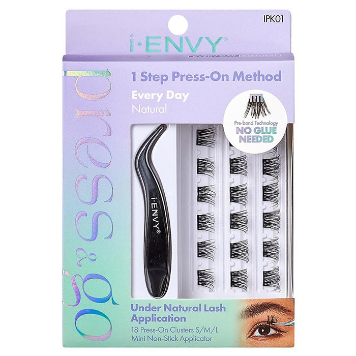 iENVY By Kiss Press & Go Pre-Glued Lash Clusters All-In-One Lash Kit - IPK01/IPK02/IPK03