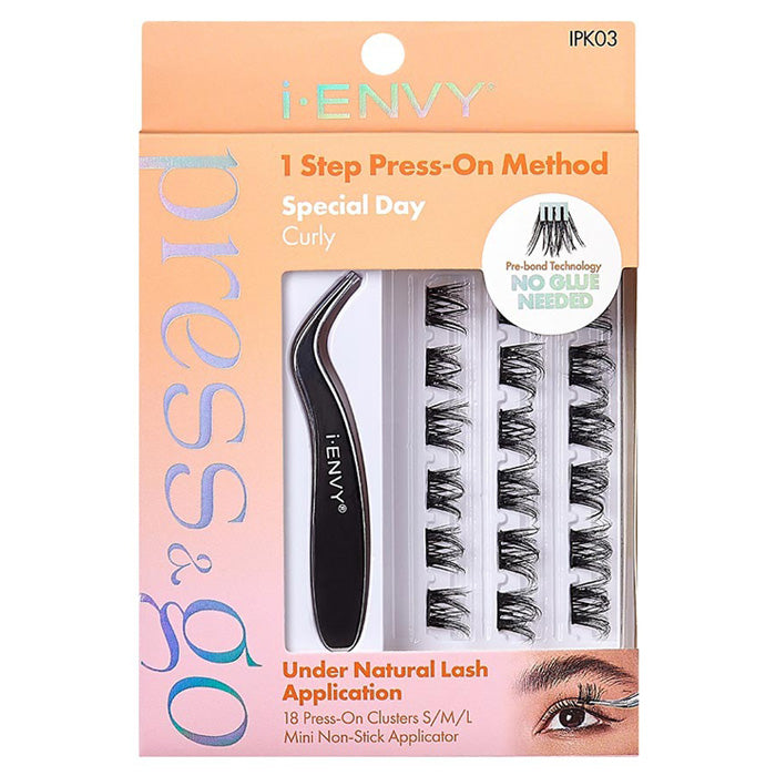 iENVY By Kiss Press & Go Pre-Glued Lash Clusters All-In-One Lash Kit - IPK01/IPK02/IPK03
