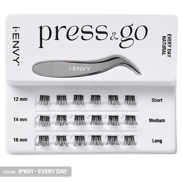 iENVY By Kiss Press & Go Pre-Glued Lash Clusters All-In-One Lash Kit - IPK01/IPK02/IPK03