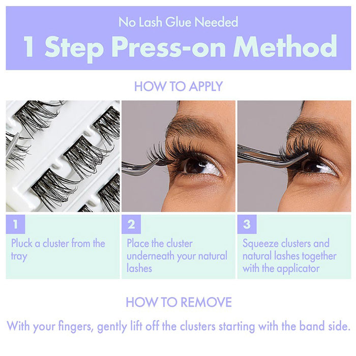 iENVY By Kiss Press & Go Pre-Glued Lash Clusters All-In-One Lash Kit - IPK01/IPK02/IPK03