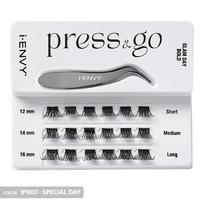 iENVY By Kiss Press & Go Pre-Glued Lash Clusters All-In-One Lash Kit - IPK01/IPK02/IPK03