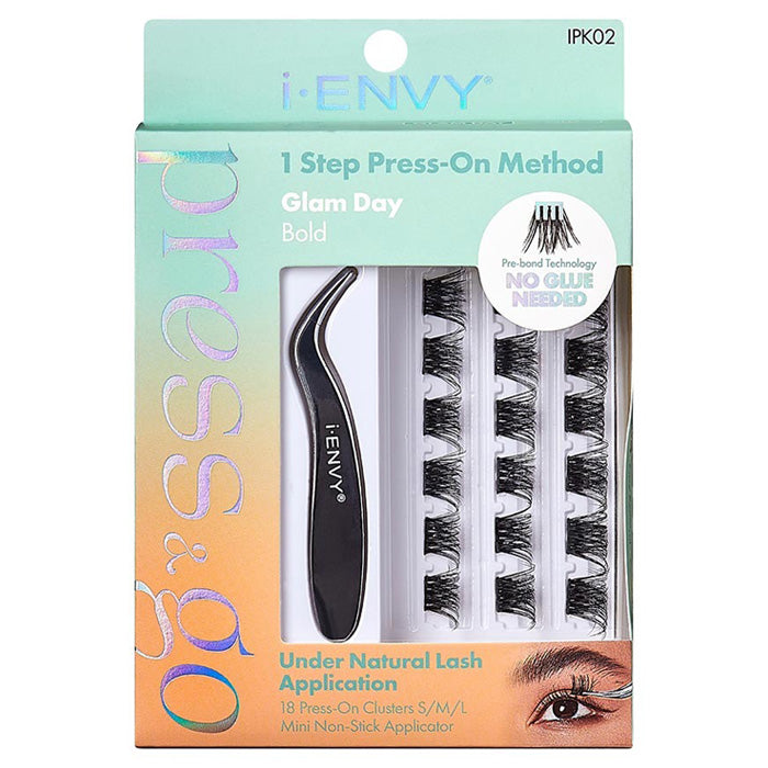 iENVY By Kiss Press & Go Pre-Glued Lash Clusters All-In-One Lash Kit - IPK01/IPK02/IPK03