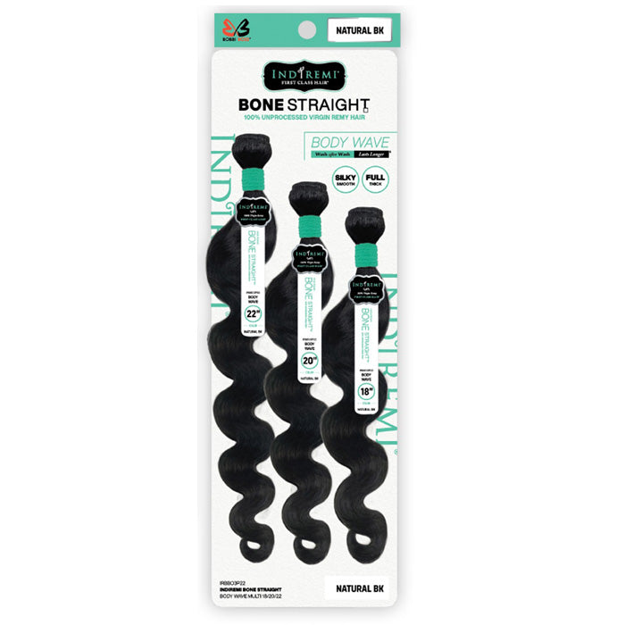 Bobbi Boss Indiremi 100% Unprocessed Virgin Remy Hair Weave Bone Straight - BODY WAVE MULTI