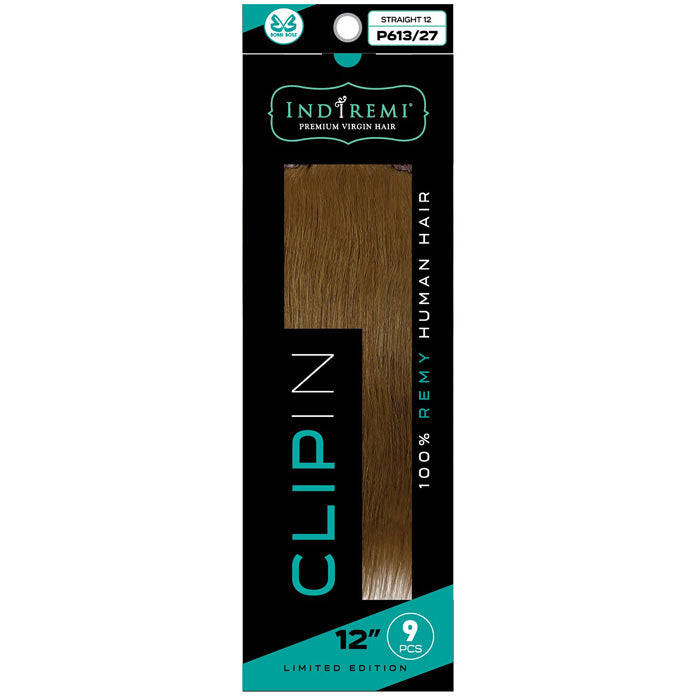 Bobbi Boss Indiremi Clip-In 9 PCS 100% Remy Human Hair Weaving - STRAIGHT 10"/12"/14"