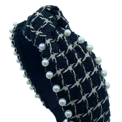 It Girl Headband in Black Houndstooth | Headbands of Hope