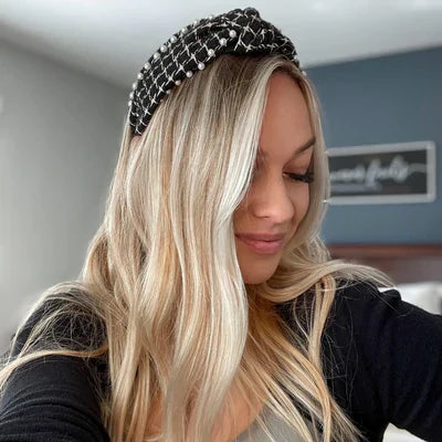 It Girl Headband in Black Houndstooth | Headbands of Hope