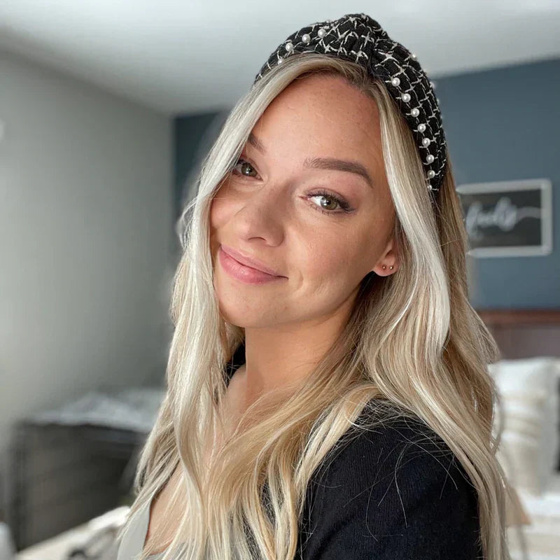It Girl Headband in Black Houndstooth | Headbands of Hope