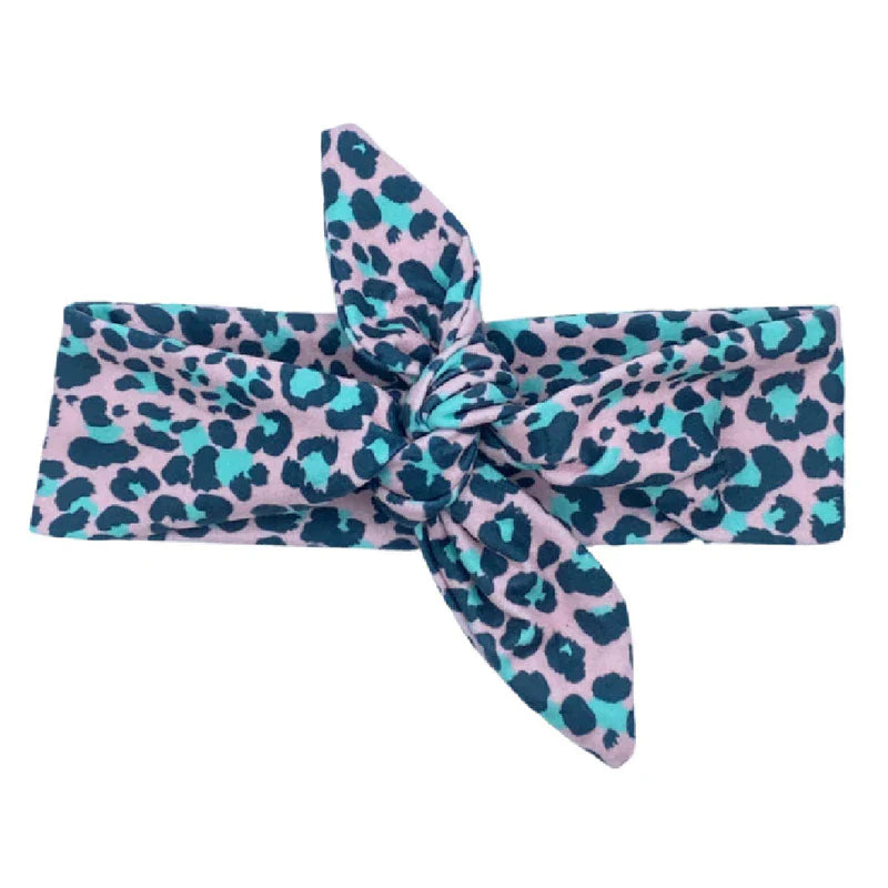 Jaguar Knotted Hair Tie in Pink & Mint | Knotted Hair Tie | Ultra Soft | Headbands of Hope