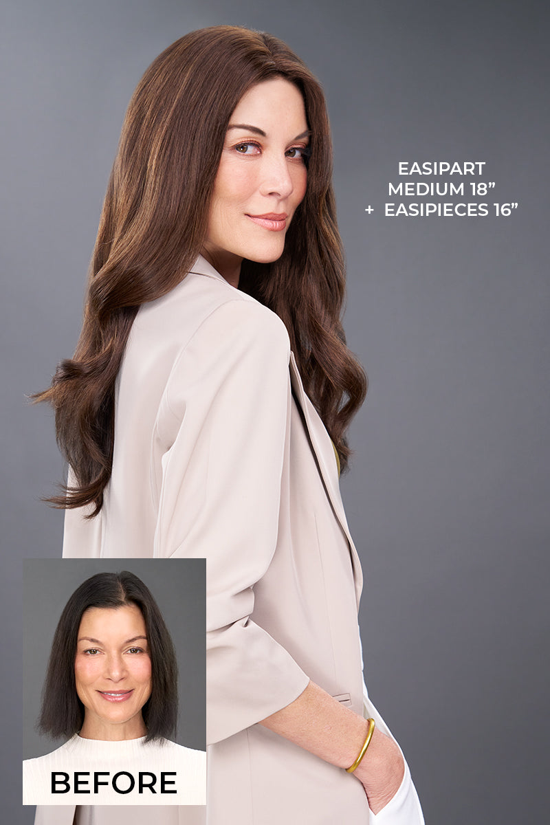 EasiPart Medium HH 18" Topper by Jon Renau | Topper | Human Hair