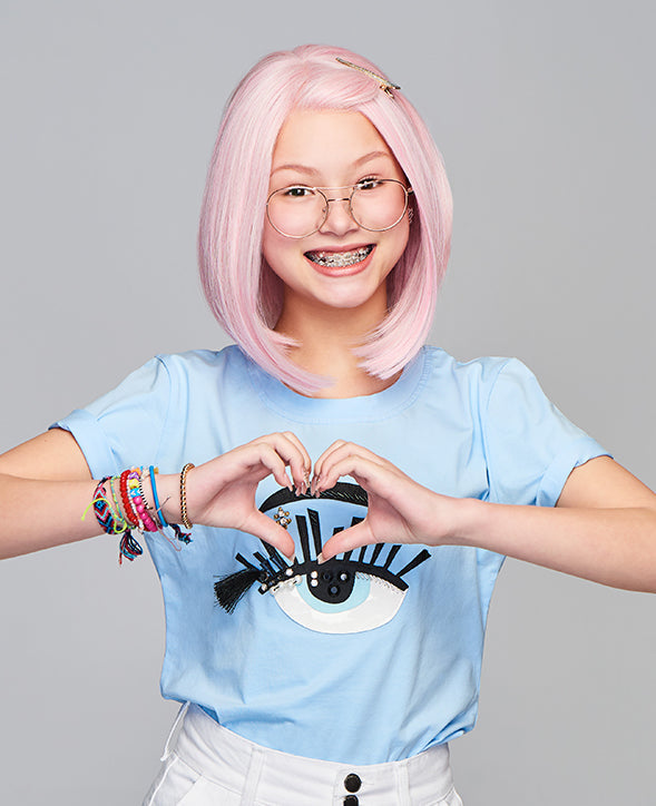 Sweetly Pink Wig from Kidz by Hairdo. | Lace Front | Mono Part | Heat Friendly Synthetic