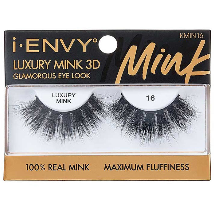 iENVY By Kiss 100% Real Mink Luxury Mink 3D Lashes 20 mm - LUXURY MINK (KMIN 08/11/15/16/23)