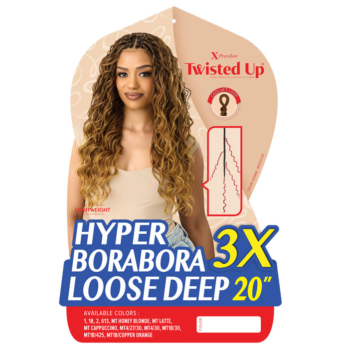Twisted Up X-Pression By Outre Pre-Loop Crochet Braid - HYPER BORABORA LOOSE DEEP 20" 3X