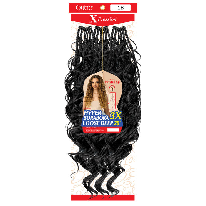Twisted Up X-Pression By Outre Pre-Loop Crochet Braid - HYPER BORABORA LOOSE DEEP 20" 3X