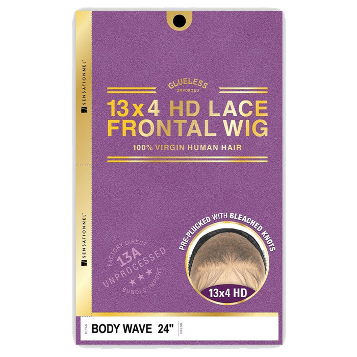Sensationnel 13A 100% Virgin Human Hair Glueless 13x4 HD Lace Front Wig - BODY WAVE 20"/24"/28" - Pre-Plucked