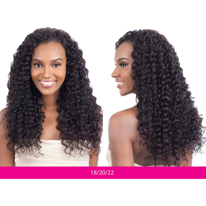 Model Model Nude Leaf Brazilian Virgin Remy 100% Human Hair Weave - DEEP WAVE 7 PCS (10-22") + Closure