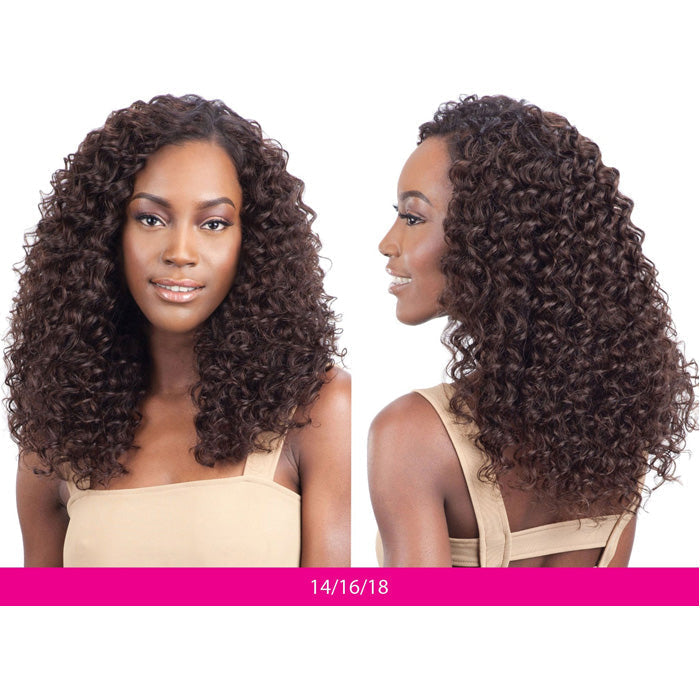 Model Model Nude Leaf Brazilian Virgin Remy 100% Human Hair Weave - DEEP WAVE 7 PCS (10-22") + Closure
