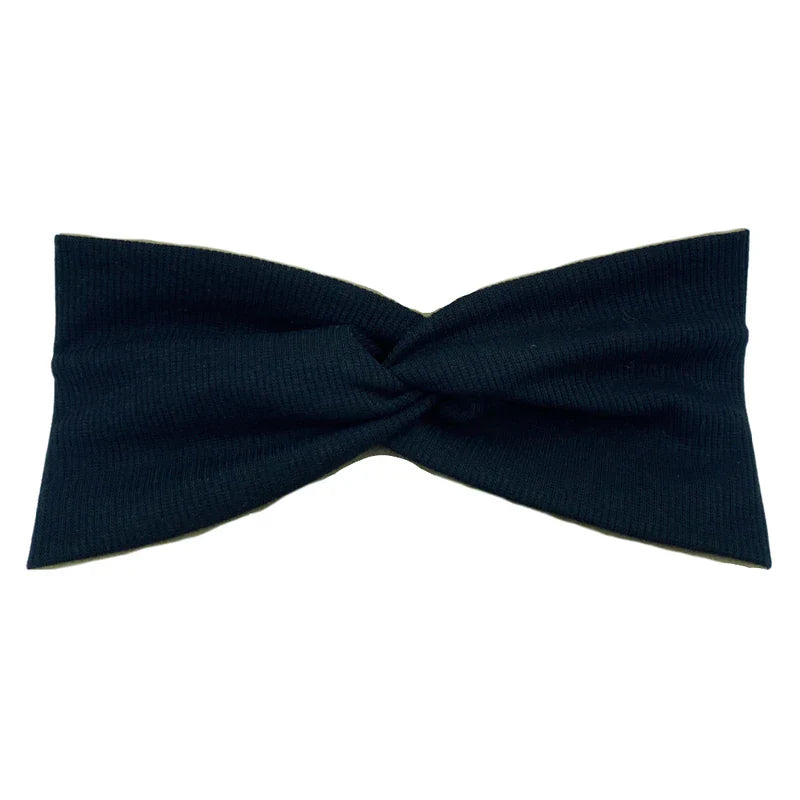 Lush Ribbed Twist Turban Headband | Black | Headbands of Hope