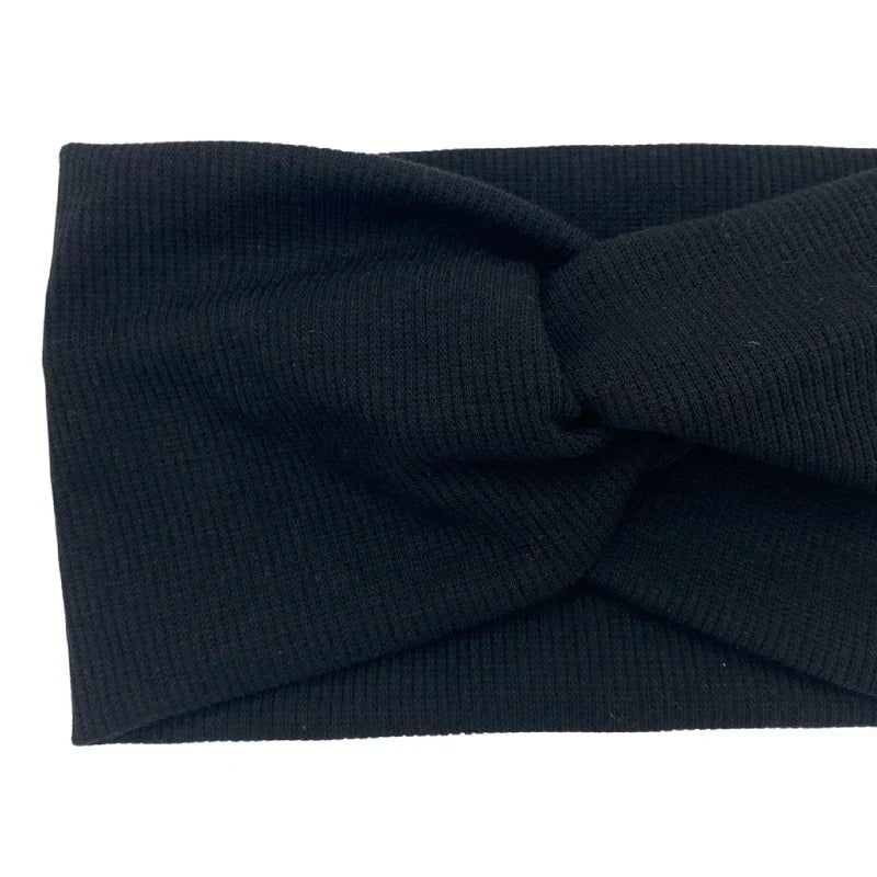 Lush Ribbed Twist Turban Headband | Black | Headbands of Hope