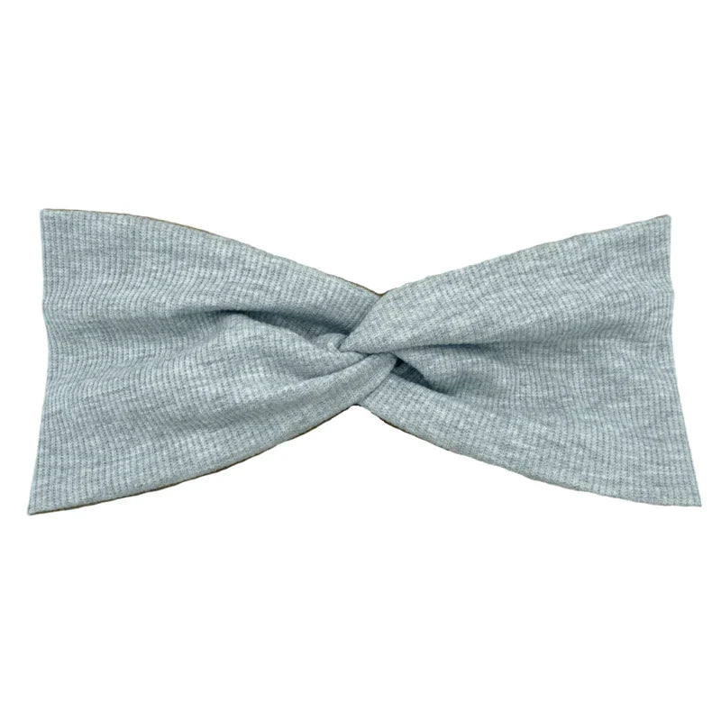 Lush Ribbed Twist Turban Headband | Grey | Headbands of Hope