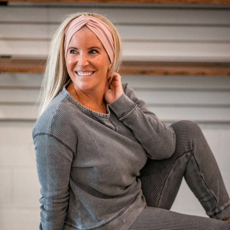 Lush Ribbed Twist Turban Headband | Pink | Headbands of Hope